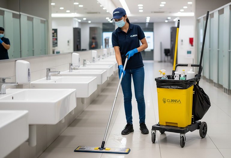 Equipo de limpieza en centros comerciales Clinnsa