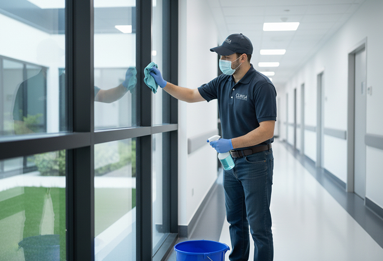 Equipo de limpieza hospitalaria Clinnsa